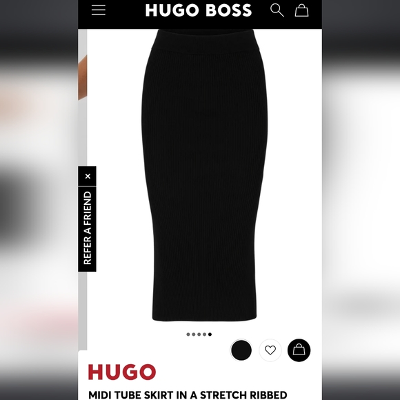 HUGO MIDI TUBE SKIRT IN A STRETCH RIBBED KNIT - Picture 2 of 6
